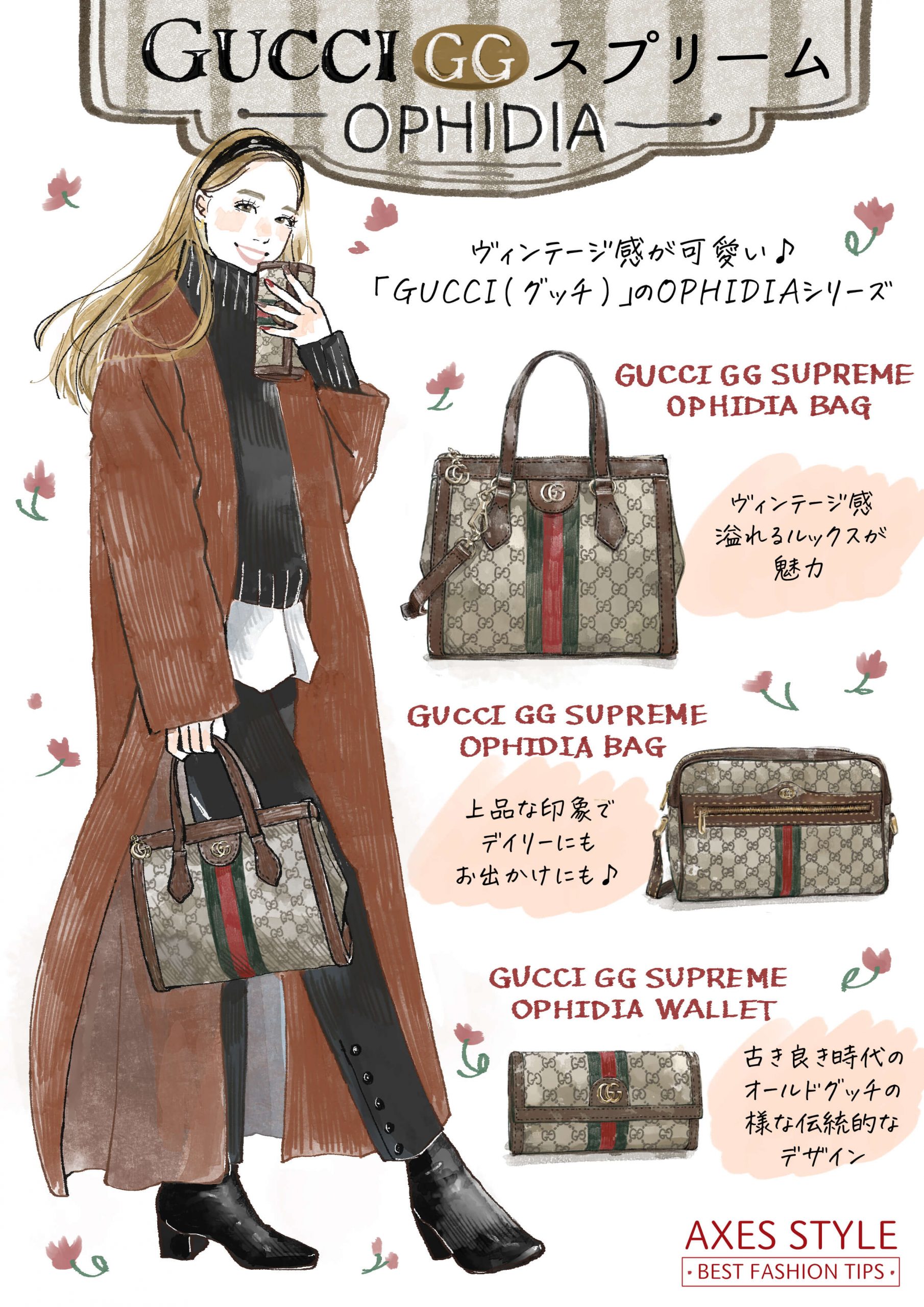 Axes Style Vol 28 ヴィンテージ感が可愛い Gucci グッチ のophidiaシリーズ